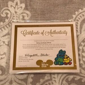 New Disney’s Toy Story 4 DMC Ducky & Bunny LE Trading Pin & Certificate